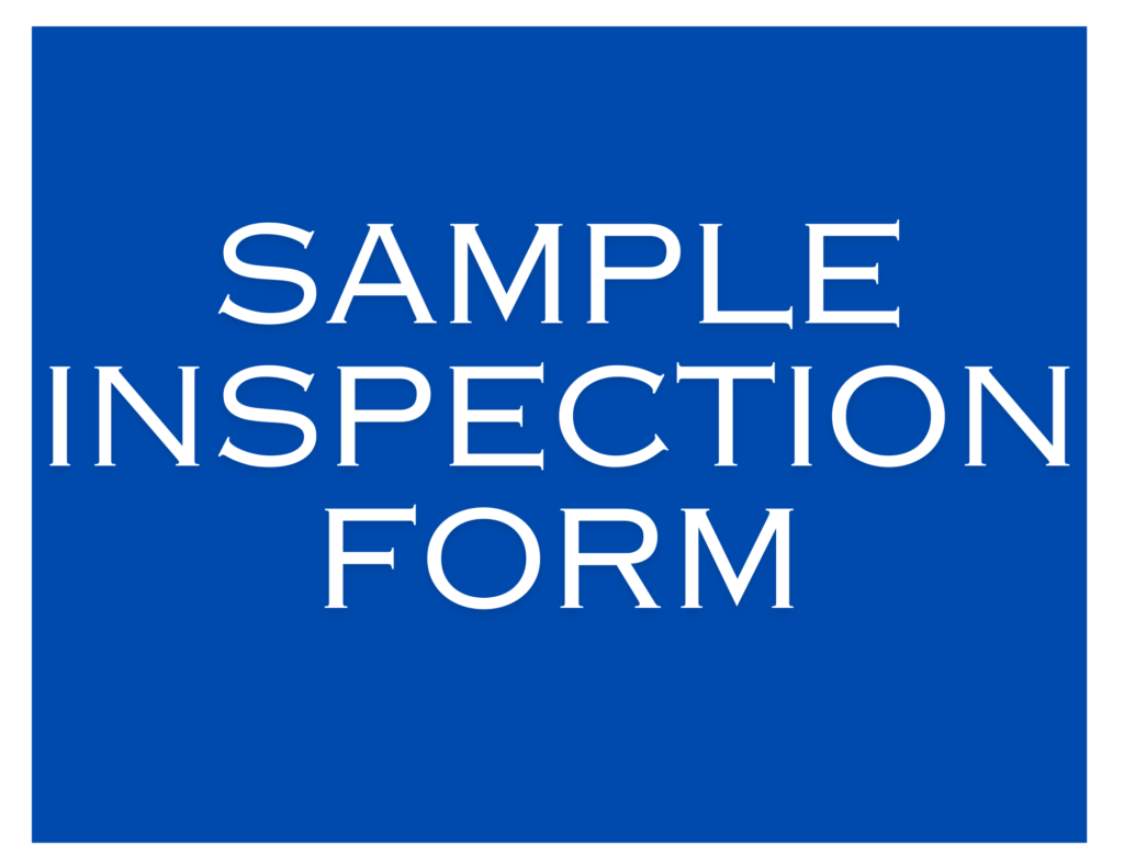 SAMPLE INSPECTION FORM